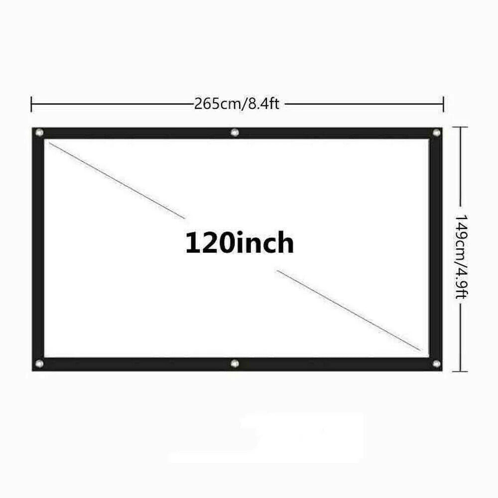 Ultimate Portable Foldable 16:9 HD Projector Screen for Outdoor Home Cinema & 3D Movies