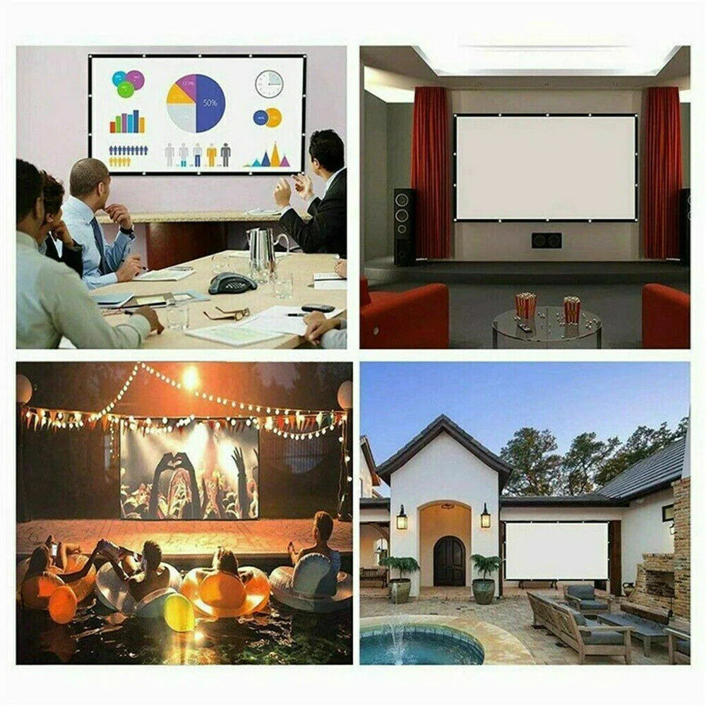 Ultimate Portable Foldable 16:9 HD Projector Screen for Outdoor Home Cinema & 3D Movies