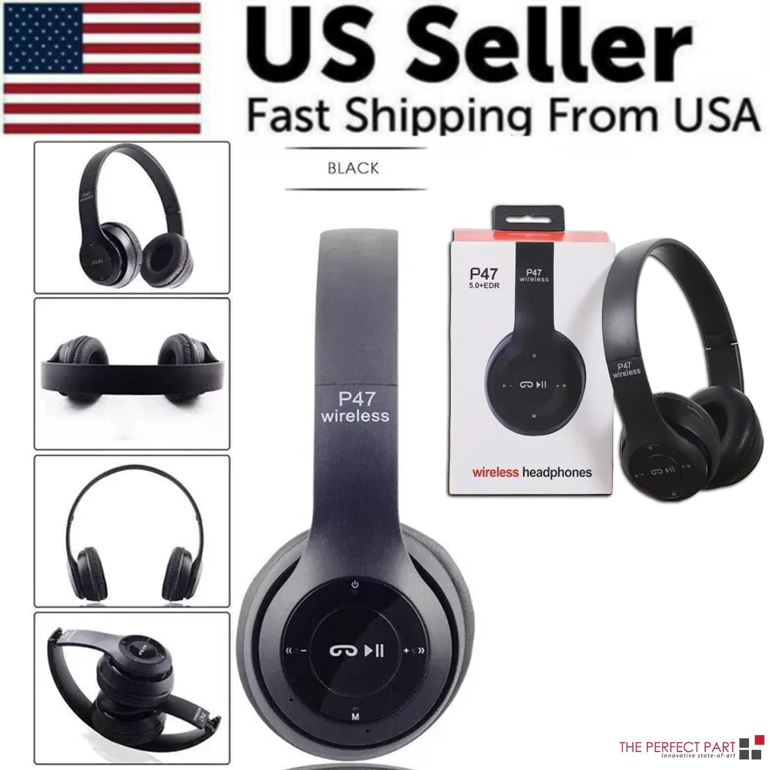 Wireless Bluetooth 5.0 Headphones Headset Over-Ear FM Radio MIC Foldable TF Card