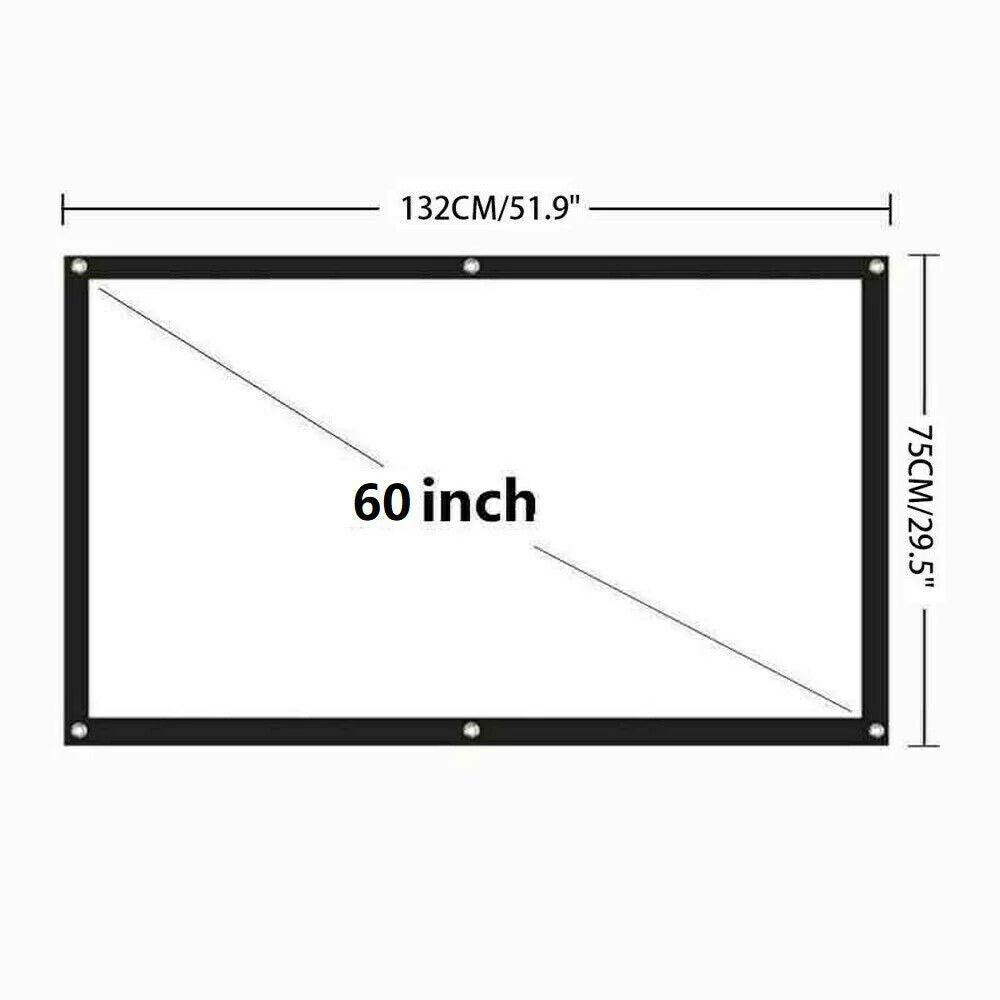 Ultimate Portable Foldable 16:9 HD Projector Screen for Outdoor Home Cinema & 3D Movies