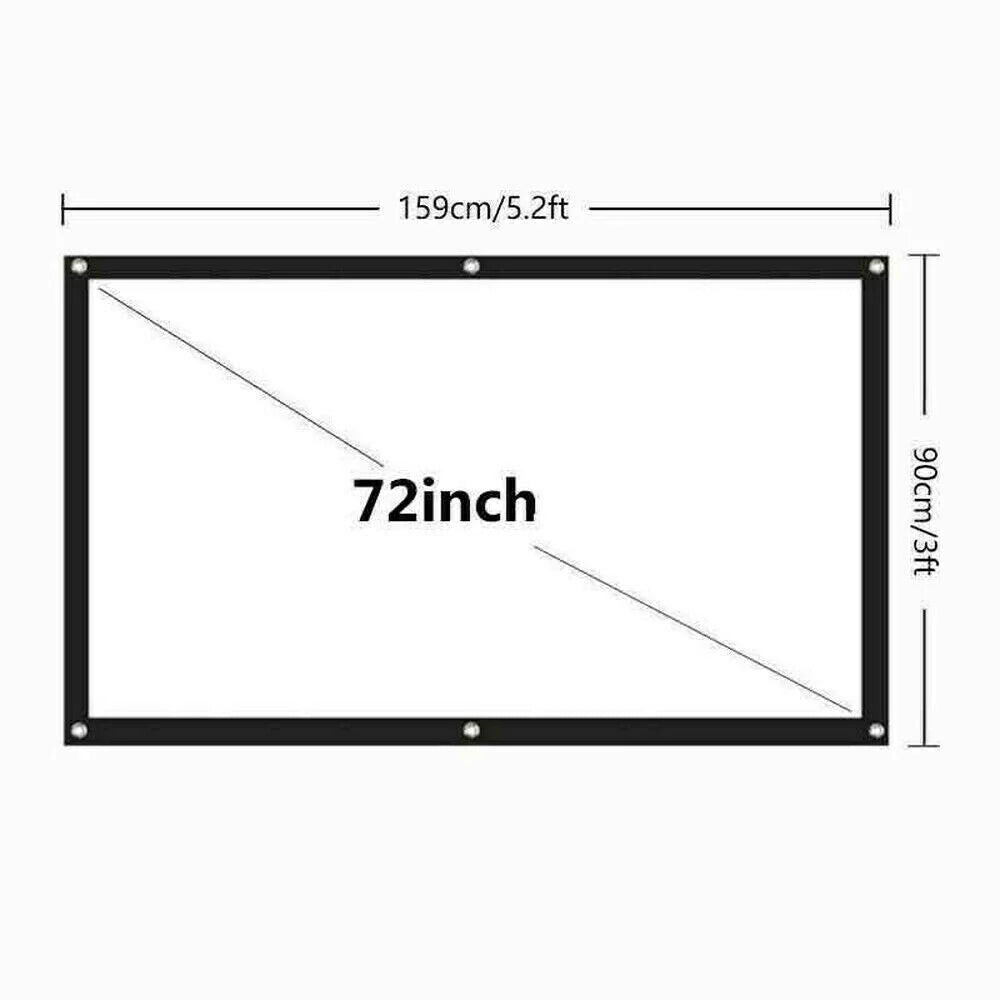 Ultimate Portable Foldable 16:9 HD Projector Screen for Outdoor Home Cinema & 3D Movies